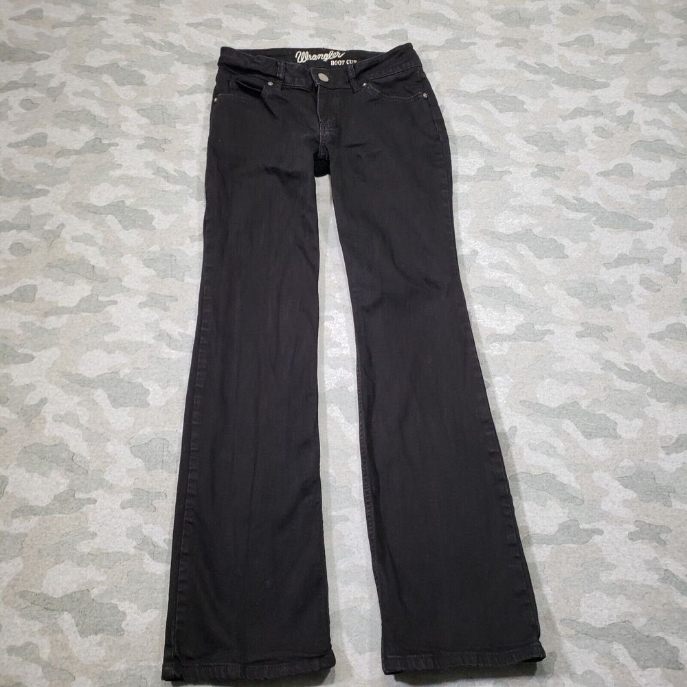 Wrangler Jeans Womens 3/4x32 Black Bootcut Western Wear